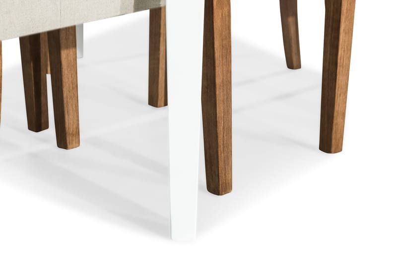 Matgrupp Lowisa Förlängningsbar med 4 Isolde Stol - Vit|Beige - Möbler - Bord & matgrupp - Matgrupp