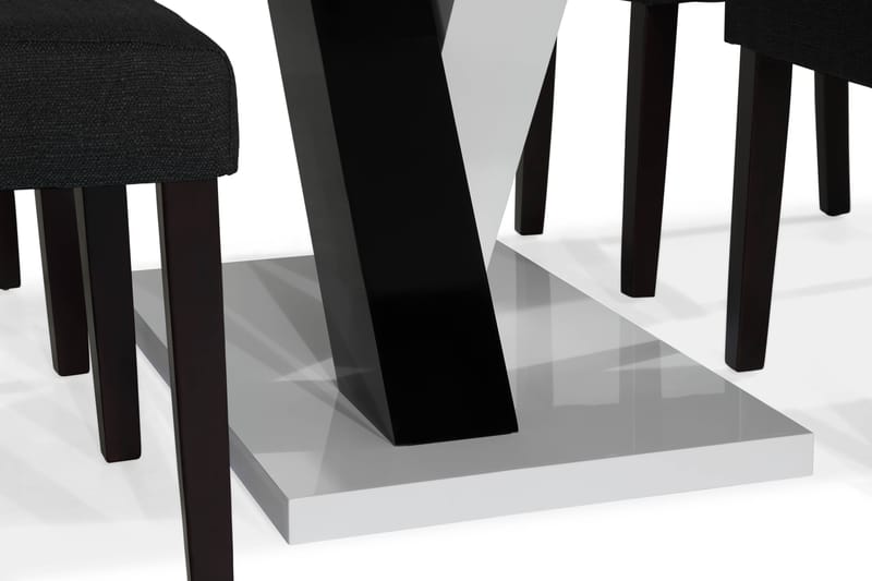 Matgrupp Mendoza 140 cm med 4 Leo Stol - Vit|Svart - Möbler - Bord & matgrupp - Matgrupp