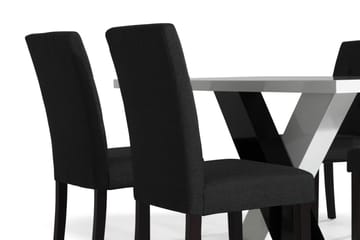 Matgrupp Mendoza 140 cm med 4 Leo Stol - Vit|Svart - Möbler - Bord & matgrupp - Matgrupp