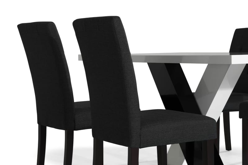 Matgrupp Mendoza 140 cm med 4 Leo Stol - Vit|Svart - Möbler - Bord & matgrupp - Matgrupp