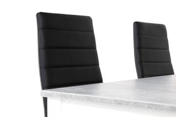 Matgrupp Montague 140 cm med 4 Fred Stol - Betonglook|Vit|Svart - Möbler - Bord & matgrupp - Matgrupp