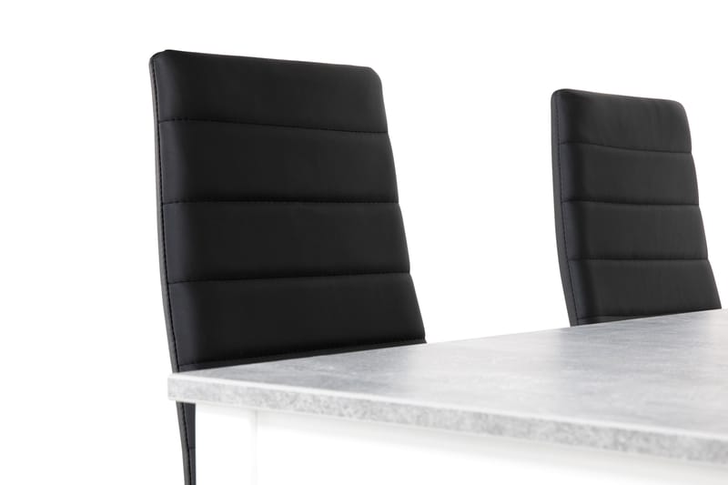 Matgrupp Montague 140 cm med 4 Fred Stol - Betonglook|Vit|Svart - Möbler - Bord & matgrupp - Matgrupp