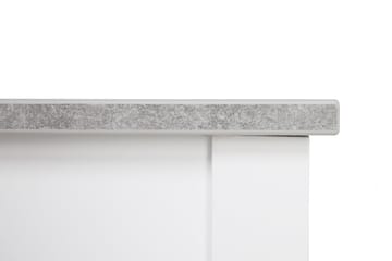 Matgrupp Montague 140 cm med 4 Leo Stol - Betonglook|Vit|Svart PU - Möbler - Bord & matgrupp - Matgrupp