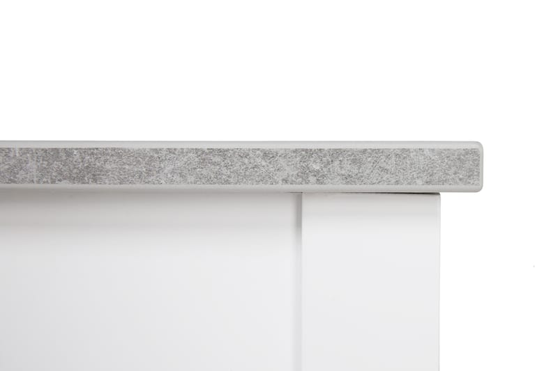 Matgrupp Montague 140 cm med 4 Leo Stol - Betonglook|Vit|Svart PU - Möbler - Bord & matgrupp - Matgrupp