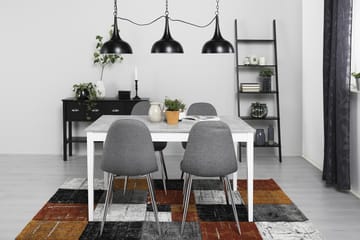 Matgrupp Montague 140 cm med 4 Naira Stol - Betonglook|Vit|Grå|Krom - Möbler - Bord & matgrupp - Matgrupp