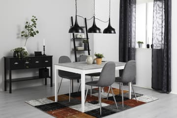Matgrupp Montague 140 cm med 4 Naira Stol - Betonglook|Vit|Grå|Krom - Möbler - Bord & matgrupp - Matgrupp