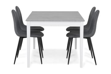 Matgrupp Montague 140 cm med 4 Naira Stol - Betonglook|Vit|Grå|Svart - Möbler - Bord & matgrupp - Matgrupp