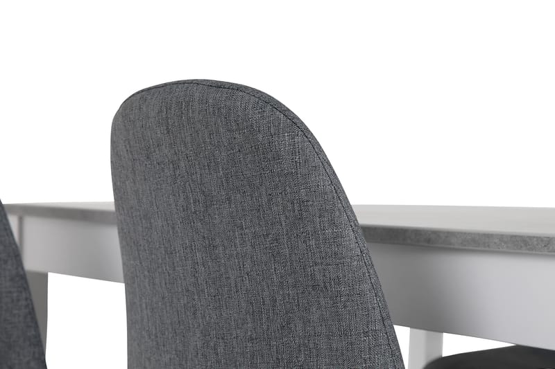 Matgrupp Montague 140 cm med 4 Naira Stol - Betonglook|Vit|Grå|Svart - Möbler - Bord & matgrupp - Matgrupp