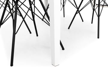 Matgrupp Montague 140 cm med 4 Shell Stol - Betonglook|Vit|Svart PU|Svart - Möbler - Bord & matgrupp - Matgrupp