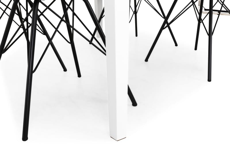 Matgrupp Montague 140 cm med 4 Shell Stol - Betonglook|Vit|Svart PU|Svart - Möbler - Bord & matgrupp - Matgrupp
