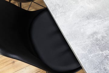 Matgrupp Montague 140 cm med 4 Shell Stol - Betonglook|Vit|Svart PU|Svart - Möbler - Bord & matgrupp - Matgrupp