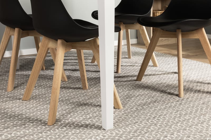 Matgrupp Montague 140 cm med 4 Stil Stol - Betonglook|Vit|Svart|Trä - Möbler - Bord & matgrupp - Matgrupp