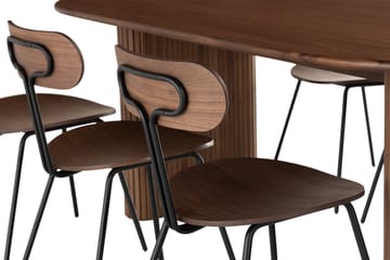Matgrupp Neandir 220 cm Oval inkl 6 Stolar - Valnöt/Natur - Möbler - Bord & matgrupp - Matgrupp