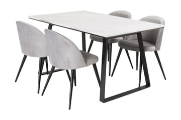 Matgrupp Netanya med 4 Chantor Köksstol Sammet - Möbler - Bord & matgrupp - Matgrupp