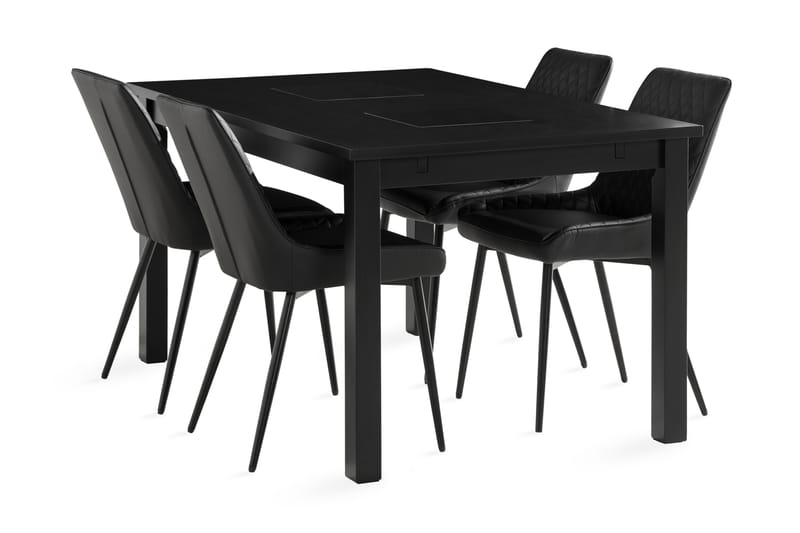 Matgrupp Octavia 140 cm inkl 4 Allavare Stolar - Svart - Möbler - Bord & matgrupp - Matgrupp