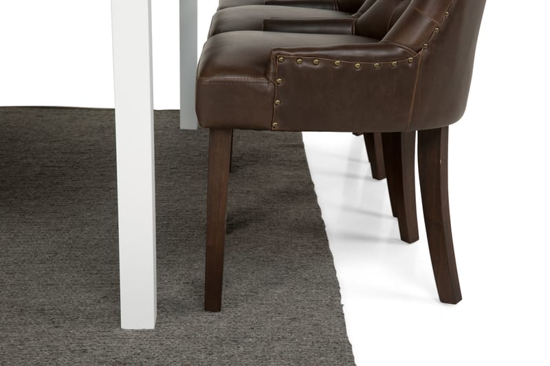 Matgrupp Octavia 180 cm med 6 Hermione Fåtölj - Vit|Brun Vintage - Möbler - Bord & matgrupp - Matgrupp