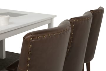 Matgrupp Octavia 180 cm med 6 Hermione Fåtölj - Vit|Brun Vintage - Möbler - Bord & matgrupp - Matgrupp