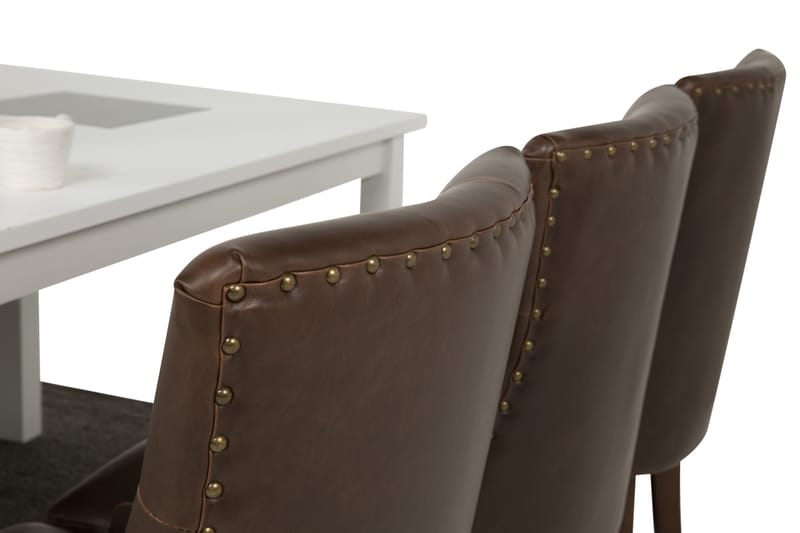 Matgrupp Octavia 180 cm med 6 Hermione Fåtölj - Vit|Brun Vintage - Möbler - Bord & matgrupp - Matgrupp