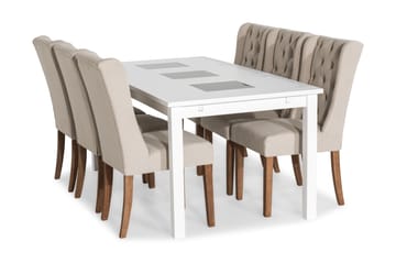 Matgrupp Octavia 180 cm med 6 Isolde Stol - Vintage Alm|Beige - Möbler - Bord & matgrupp - Matgrupp