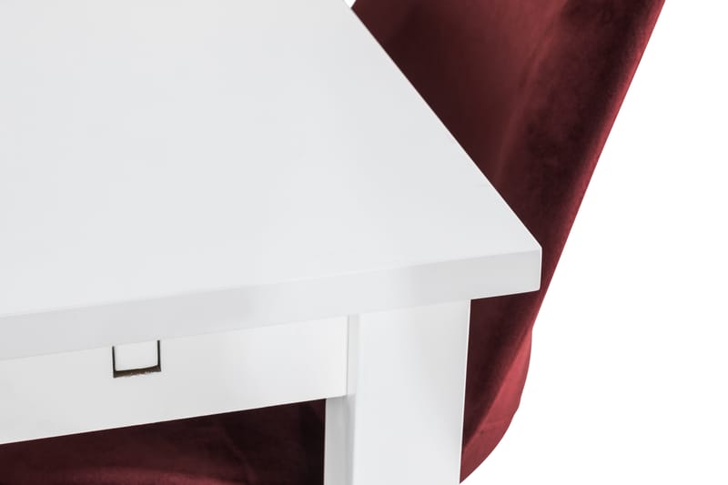 Matgrupp Octavia 180 cm med 6 Scale Stol Sammet - Vit|Röd - Möbler - Bord & matgrupp - Matgrupp