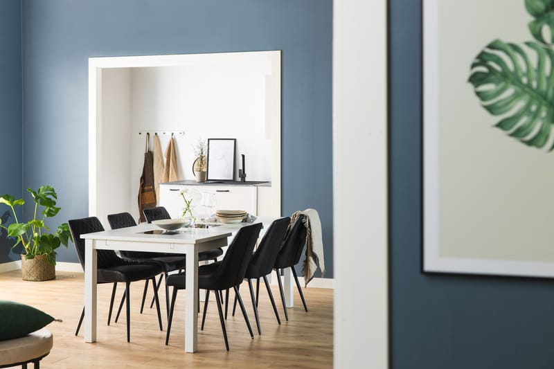 Matgrupp Octavia Förlängningsbar 180 cm inkl 6 Allavare Stol - Svart/Vit - Möbler - Bord & matgrupp - Matgrupp