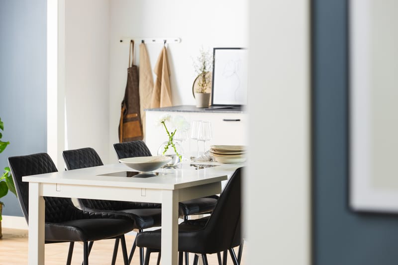 Matgrupp Octavia Förlängningsbar 180 cm inkl 6 Allavare Stol - Svart/Vit - Möbler - Bord & matgrupp - Matgrupp