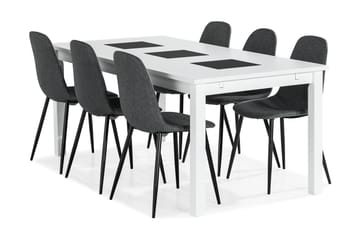 Matgrupp Octavia Förlängningsbar 180 cm med 6 Naira Stol - Svart|Grå - Möbler - Bord & matgrupp - Matgrupp