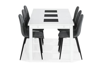 Matgrupp Octavia Förlängningsbar 180 cm med 6 Naira Stol - Svart|Grå - Möbler - Bord & matgrupp - Matgrupp