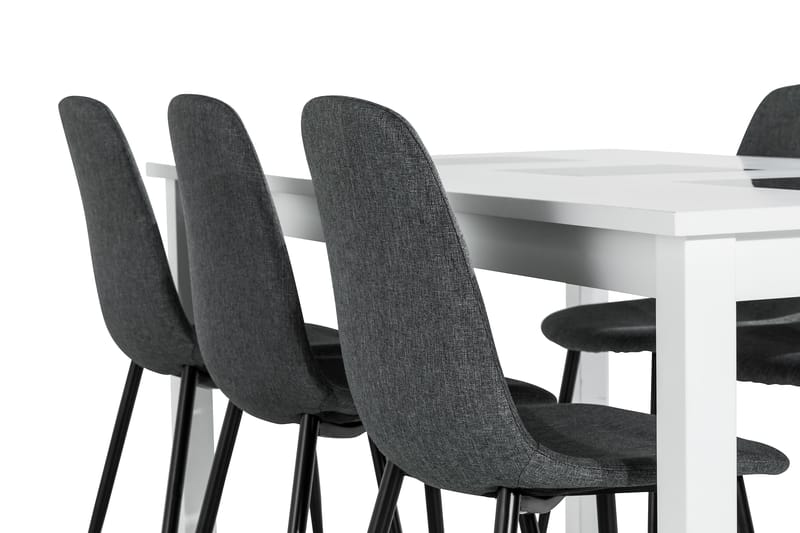 Matgrupp Octavia Förlängningsbar 180 cm med 6 Naira Stol - Svart|Grå - Möbler - Bord & matgrupp - Matgrupp