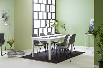 Matgrupp Octavia Förlängningsbar 180 cm med 6 Naira Stol - Svart|Grå - Möbler - Bord & matgrupp - Matgrupp