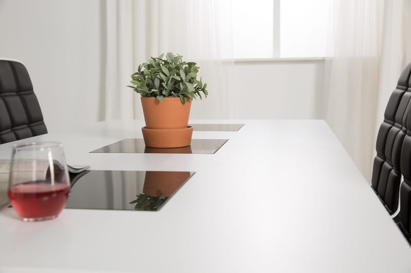 Matgrupp Octavia Förlängningsbar 180 cm med 6 Shaw Stol - Vit|Svart - Möbler - Bord & matgrupp - Matgrupp