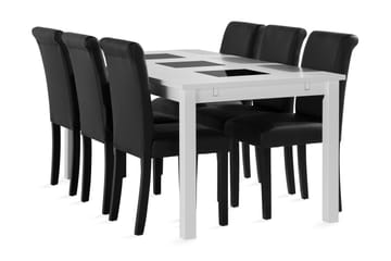 Matgrupp Octavia Förlängningsbar 180cm inkl 6 Hofdane Stol - Vit - Möbler - Bord & matgrupp - Matgrupp