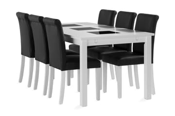 Matgrupp Octavia Förlängningsbar 180cm inkl 6 Hofdane Stol - Vit - Möbler - Bord & matgrupp - Matgrupp