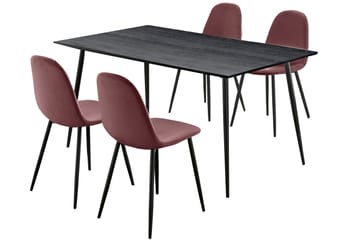 Matgrupp Reddeer 160 cm - Rosa/Svart - Möbler - Bord & matgrupp - Matgrupp