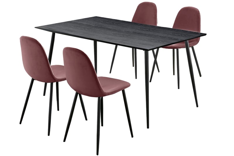 Matgrupp Reddeer 160 cm - Rosa/Svart - Möbler - Bord & matgrupp - Matgrupp