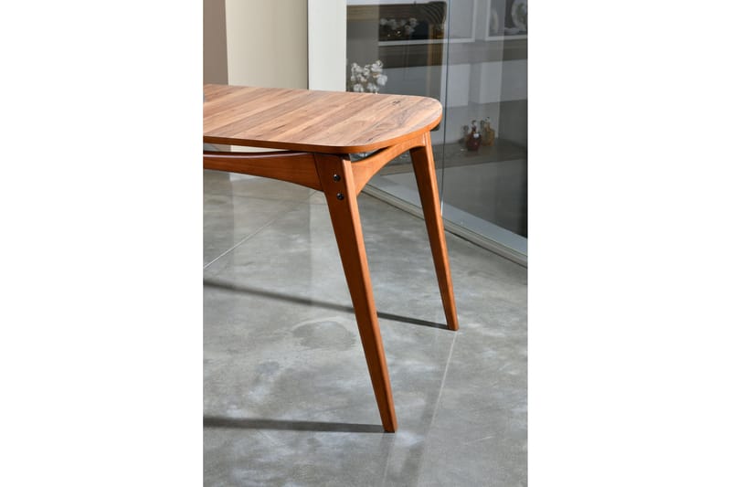 Matgrupp Rodrigue 160 cm med 4 matstolar - Valnöt/Cream - Möbler - Bord & matgrupp - Matgrupp
