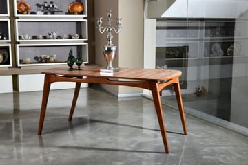 Matgrupp Rodrigue 160 cm med 4 matstolar - Valnöt/Cream - Möbler - Bord & matgrupp - Matgrupp