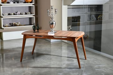 Matgrupp Rodrigue 160 cm med 4 matstolar - Valnöt/Cream - Möbler - Bord & matgrupp - Matgrupp