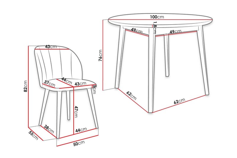 Matgrupp - Rosa - Möbler - Bord & matgrupp - Matgrupp