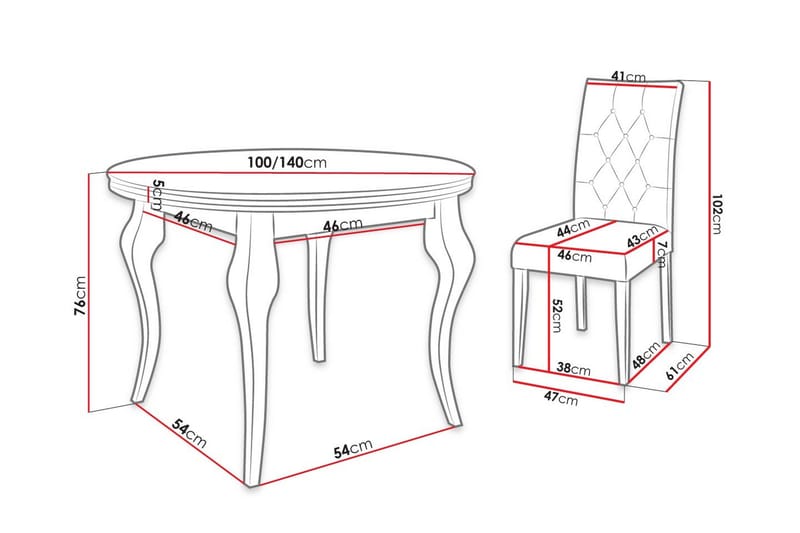 Matgrupp - Rosa - Möbler - Bord & matgrupp - Matgrupp