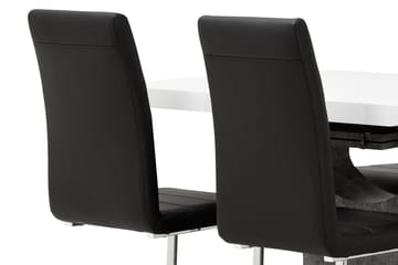 Matgrupp Seseli 140 cm med 4 Abuzzo Stol - Vit|Betong|Svart - Möbler - Bord & matgrupp - Matgrupp