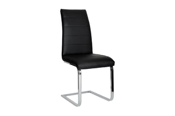 Matgrupp Seseli 140 cm med 6 Abuzzo Stol - Vit|Betong|Svart - Möbler - Bord & matgrupp - Matgrupp