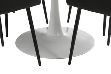 Matgrupp Severo 100 cm Rund inkl 4 Allavare Stolar - Vit/Svart - Möbler - Bord & matgrupp - Matgrupp