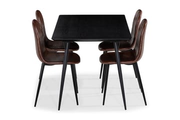Matgrupp Steph 140 cm med 4 Naira Matstol - Svart - Möbler - Bord & matgrupp - Matgrupp