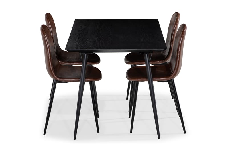 Matgrupp Steph 140 cm med 4 Naira Matstol - Svart - Möbler - Bord & matgrupp - Matgrupp