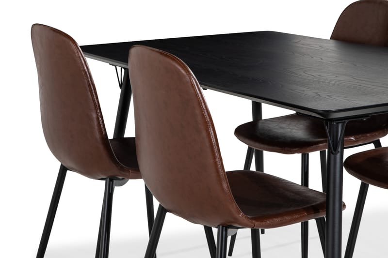 Matgrupp Steph 140 cm med 4 Naira Matstol - Svart - Möbler - Bord & matgrupp - Matgrupp