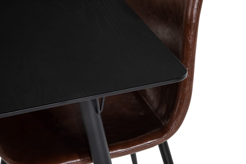 Matgrupp Steph 140 cm med 4 Naira Matstol - Svart - Möbler - Bord & matgrupp - Matgrupp