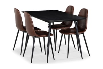 Matgrupp Steph 140 cm med 4 Naira Matstol - Svart - Möbler - Bord & matgrupp - Matgrupp