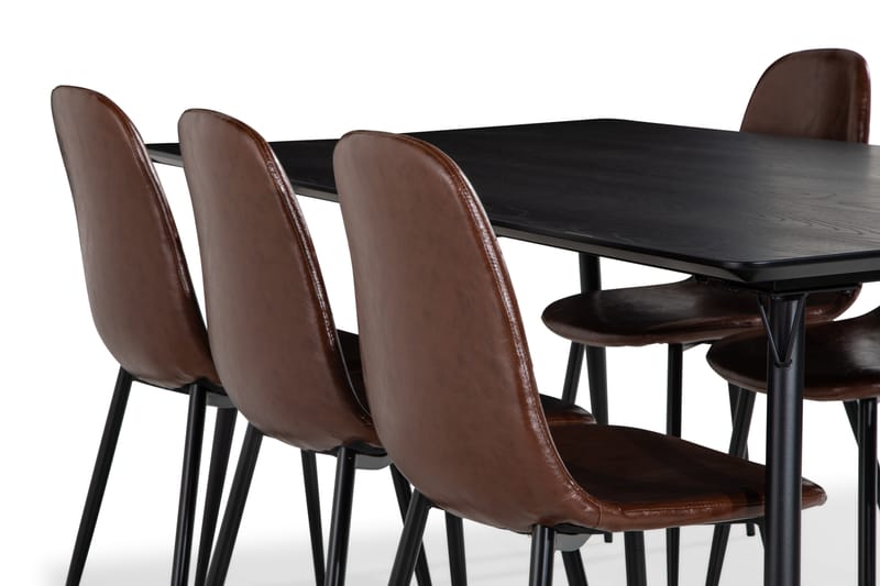 Matgrupp Steph 180 cm med 6 Naira Matstol - Svart - Möbler - Bord & matgrupp - Matgrupp