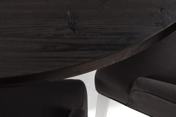 Matgrupp Suzon 150 cm Rund med 6 Ophelia Fåtölj - Vintage Trä|Grå|Vit - Möbler - Bord & matgrupp - Matgrupp